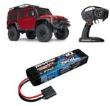 Traxxas 82056-4 TRX-4 Land Rover Defender 1/10 Robot Tqi + TRX 2S Akku Rouge