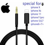 3.5mm Jack AUX Adapter Cable Cord to Car Audio For iPhone 13 12 11 XS X 8 7 UK .