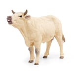 Papo - Figurine animaux - Vache Charolaise Meuglant, Jouet Enfants, Vie à la Ferme, Découverte de l'Agriculture et du Monde Rural dès 3 Ans