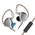 KINBOOFI KZ ZS10 Pro Écouteurs Intra-Auriculaires avec 4 Armatures équilibrées et 1 Pilote Dynamique pour Musicien Batteur (Bleu avec Micro)