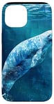 Coque pour iPhone 15 Save The Manatee Crystal River FL Bleu abstrait rayé