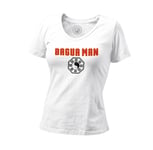 T-Shirt Femme Col V Bagua Man Iron Super Héros Parodie Film Series