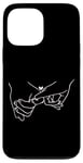 Coque pour iPhone 13 Pro Max Art minimaliste tenant les mains pour elle et lui