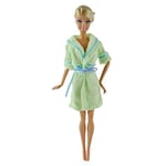 Fat-catz-copy-catz Green 11" Girl Dolls Sized Long Towelling Toy Bathrobe Dressing Night Gown Robe Outfit Sleepwear (Doll is NOT Included)