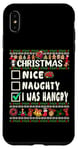 iPhone XS Max Cute Nice Naughty I was Hangry Christmas Santa Claus Case