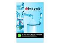 Brabantia Size G - Sopkorgsinsats - Dragsnöre - Hdpe (High-Density Polyethylene) - Vit - Paket Med 40