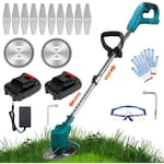 Pedony - Strimmers sans fil, coupe-herbe sans fil coupe-herbe arbre 18v jardin edger électrique 2 batterie avec 2 disques de sie, 10 lames