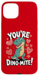 Coque pour iPhone 15 Plus Costume de dinosaure T-Rex pour la Saint-Valentin