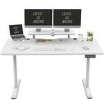 TRIUMPHKEY Bureau Assis Debout 160×70cm Bureau Hauteur Réglable Electrique,Blanc Bureau Ordinateur,Standing Desk,Table Assis Debout Idéal pour l'apprentissage au Bureau et Les Jeux