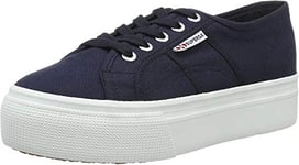 Superga Women's 2790-lamew Sneaker, Blue (Navy/Fwhite F43), 3 UK