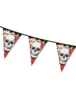 Mexican Day Of The Dead Pink Flower Skull Bunting Gothic Banner Party Decoration