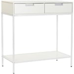 Console Table en mdf et métal coloris blanc - Longueur 80 x Profondeur 35 x Hauteur 81 cm Pegane