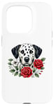 Coque pour iPhone 15 Pro Roses Flowers Dalmatian Dalmatians Dal Dally Dog