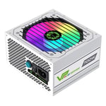 Game Max VP 700W ATX PC Power Supply PSU Semi-Modular RGB PCI-E 80 Plus White