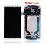 HONG-YANG Price For Lenovo K4 Note Mobile Phone Screen Touch For Lenovo A7010 LCD Display With Frame Digital (Color : White, Size : 5.5")