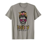 Thirty & Fabulous Sugar Skull Mom 30th Birthday T-Shirt