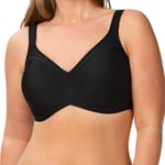 Triumph Women's Modern Soft+Cotton W01, Minimizer bra, BLACK