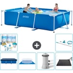 Piscine Cadre Rectangulaire Intex 300 x 200 x 75 cm - Bleue - Incluse Accessoire CB97 - Blue