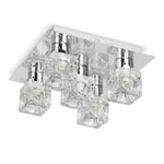 Ritz Ice Cube Silver Ceiling Light (Semi-Flush)