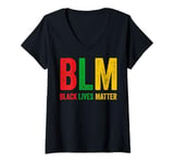 Womens Black Lives Matter BLM Empowerment African American Pride V-Neck T-Shirt