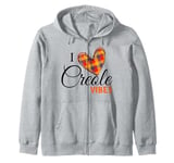 Love Creole Fans Creole Day St. Lucia, Dominica Haiti Plaid Zip Hoodie