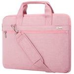 Voova Laptop Bag 17 17.3 Inch for women ladies& Girls, Waterproof Large Computer Case Sleeve for 17-18 Inch HP LG Dell Lenovo Asus Laptop, Slim Briefcase Messenger Bag with Shoulder Strap, Pink