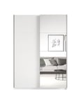 Armoire design 120cm. 2 portes avec miroirs modulables. Couleur blanc mat. Collection EOS