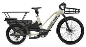 Velo cargo longtail electrique o2 feel equo cargo adventure 5 1 shimano cues 9v 720 wh 20 26   beige pack family