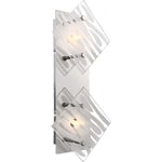 Etc-shop - Applique murale chrome applique murale verre couloir lampe escalier, lignes décoratives blanches, 2x G9, LxH 17x37 cm