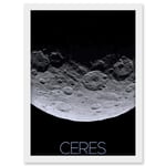 NASA Dawn Spacecraft Dwarf Planet Ceres Close Up Poster Artwork Framed Wall Art Print A4