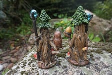 97199  2  FIGURINE TROLL WOODY  ARBRE FORET CHOUETTE HEROIC FANTASY NATURE FEE