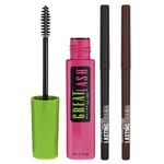 Maybelline New York – Routine maquillage regard intense : duo Lasting Drama Eyeliner 36h Sugar & Black Out + Great Lash Mascara Blackest-black