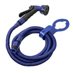 TATAY Tuyau d'arrosage Extensible Superflex de 7,5 m, léger, pistolet d'arrosage à 8 positions, connecteur universel, raccord de robinet femelle 3/4"-1/2" et support de robinet. Bleu