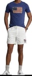 Ralph Lauren Americana 6" Inseam Prepster Flag Stretch Chino Shorts-Size M