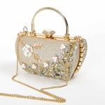 Princess Bag Hardware Diamond Flower Decoration Evening High Temperament Elegant Praktisk Handväska champagne