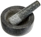 JADE TEMPLE Mortier avec Pilon en Granit Gris, Granite, Gris, 14 x 7.7 cm, 46.5 x 32 x 16 cm