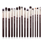 Jessup Lot de 15 pinceaux de maquillage professionnel pour yeux poils naturels-synthétiques set pinceaux yeux fard à paupières, sourcils, eye-liner pinceau, T284