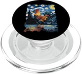 Coq Nuit étoilée – Peinture amusante Van Gogh Poulet PopSockets PopGrip pour MagSafe