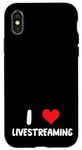 Coque pour iPhone X/XS I Love Livestreaming - Heart - Streaming Vlog Stream en direct