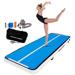 AirTrack Nordic Home 6 m Special Edition multicolore avec pompe à air, tapis de gymnastique gonflable pour la gymnastique, le yoga – Durable et facile à transporter Tapis de sport Air Track (bleu)