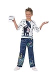 Smiffys David Walliams Deluxe Billionaire Boy Costume, Blu with Top, Trousers & Toilet Roll Accessory with, Officially Licensed David Walliams Fancy Dress, Child Dress Up Costumes