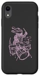 Coque pour iPhone XR Crocodile jouant de la batterie Batteur Crocodile Drumming Musicien