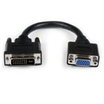 StarTech.com 8in DVI to VGA Cable Adapter - DVI-I Male to VGA Female Dongle Adap