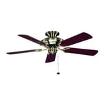 Fantasia Mayfair Ceiling Fan 42in Ant Brass Dark Oak