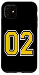 Coque pour iPhone 11 Numéro 2 en jaune, blanc, noir