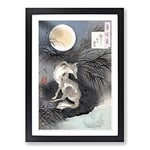 Big Box Art Moon on Musashi Plain by Tsukioka Yoshitoshi Framed Wall Art Picture Print Ready to Hang, Black A2 (62 x 45 cm)