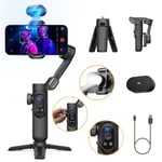 AOCHUAN Gimbal Stabilizer for iPhone, Gimbal w/AI Vision Sensor for Face Tracking, 3-Axis iPhone Gimbal w/Wireless Charging for Vlog Recording, Compatible with iPhone/Android-Smart AI XPro Black