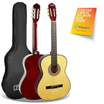 3rd Avenue Full Size 4/4 Classical Guitar Beginner Spanish Nylon Strings with 6 Months FREE Lessons, Carry Case – Natural