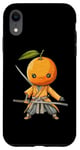 Coque pour iPhone XR Samouraï japonais orange guerrier Ukiyo Sensei Samouraï