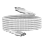 Belkin BoostCharge USB-C to USB-C Power charger cable, USB-IF certified fast charging cable with 240W Power Delivery for iPhone 15, MacBook, Chromebook, Samsung Galaxy, iPad, Pixel & More - 2m, white